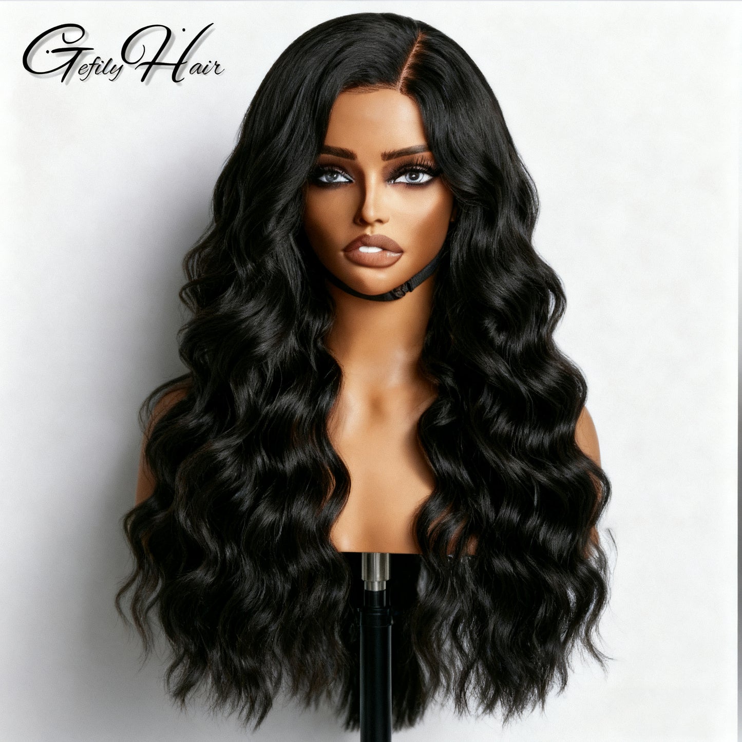 Gefily 18'' -42'' 7x6 Natural Black Body Wave Glueless Lace Front Wig – Lightweight & Breathable, Perfect Summer
