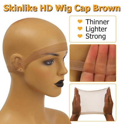 Gefily Skinlike HD Wig Cap for Women,  Invisible Ultra-thin Stretchy Stocking Caps Radom Color