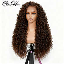 Gefily 20’’-36’’ 13x4 Lace Front Wig Chocolate Brown Curly Wave Deep Wave – Natural Look, Soft & Restyle-Friendly, Perfect for Daily Glam