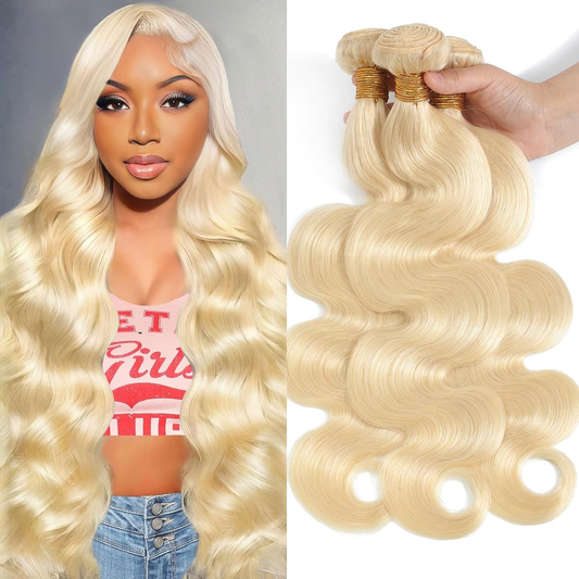 Gefily 22"24"26"28"30 613 Blonde Body Wave Bundles Hair