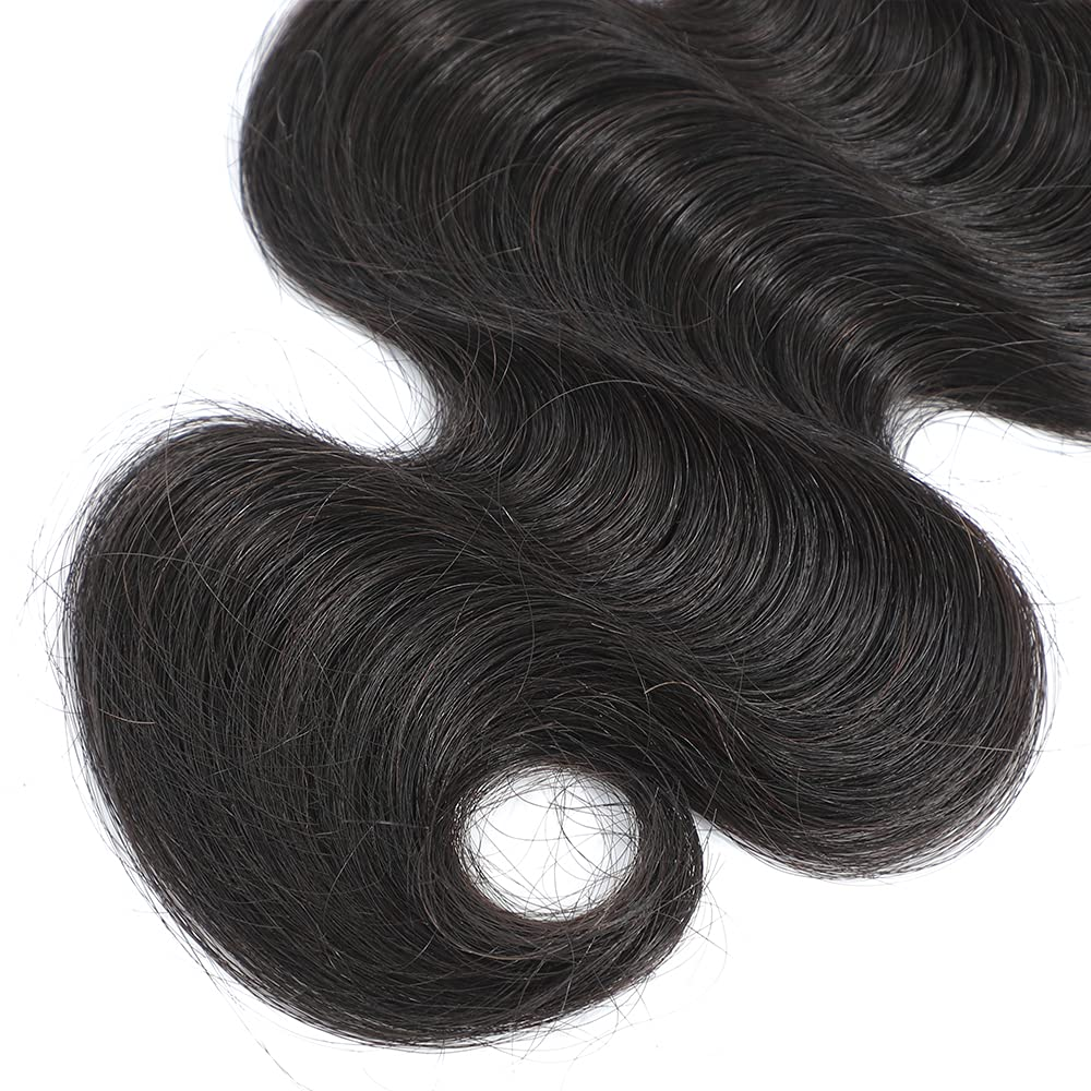 Gefily 16’’–30’’ 12A Premium Bundles 1B Natural Black Body WaveBrazilian Hair – 100% Virgin Brazilian Human Hair, Extra Soft, Thick & Silky