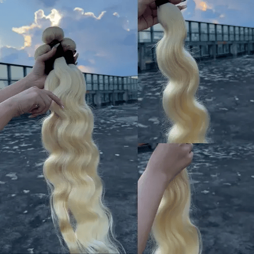 Gefily 18’’–30’’ Bundles 613 Blonde Body Wave Hair –Full & Silky Body Wave, Tangle-Free & Dyeable
