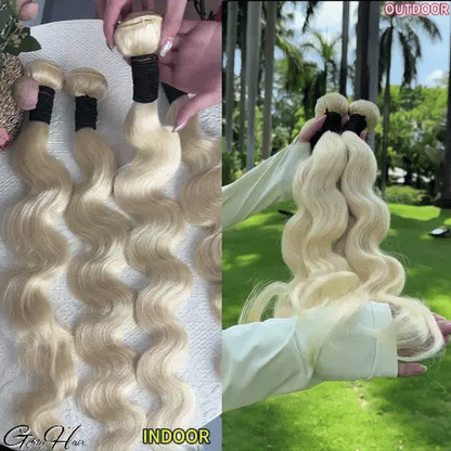 Gefily 18’’–30’’ Bundles 613 Blonde Body Wave Hair –Full & Silky Body Wave, Tangle-Free & Dyeable