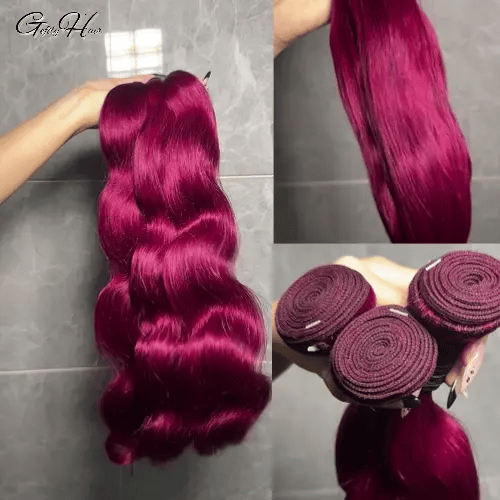 Gefily 18’’–30’’ Bundles 99J Burgundy Red Body Wave Hair– Deep Wine Red Elegance, Smooth Texture & Lasting Volume