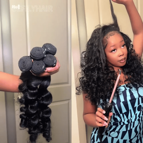 Gefily 18’’–34’’ Bundles  Natural Black Loose Wave Hair –100% Virgin Brazilian Human Hair, Premium Quality, Full Density, Minimal Shedding & Long Lifespan