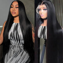 Gefily 18”-42” 360/13x4/13x6 Lace Natural Black Long Straight Wig – Sleek Long Style, Elegant and Timeless
