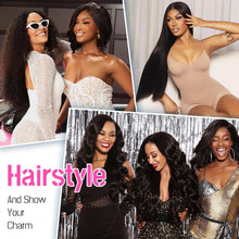 Gefily 18”-42” 360/13x4/13x6 Lace Natural Black Long Straight Wig – Sleek Long Style, Elegant and Timeless