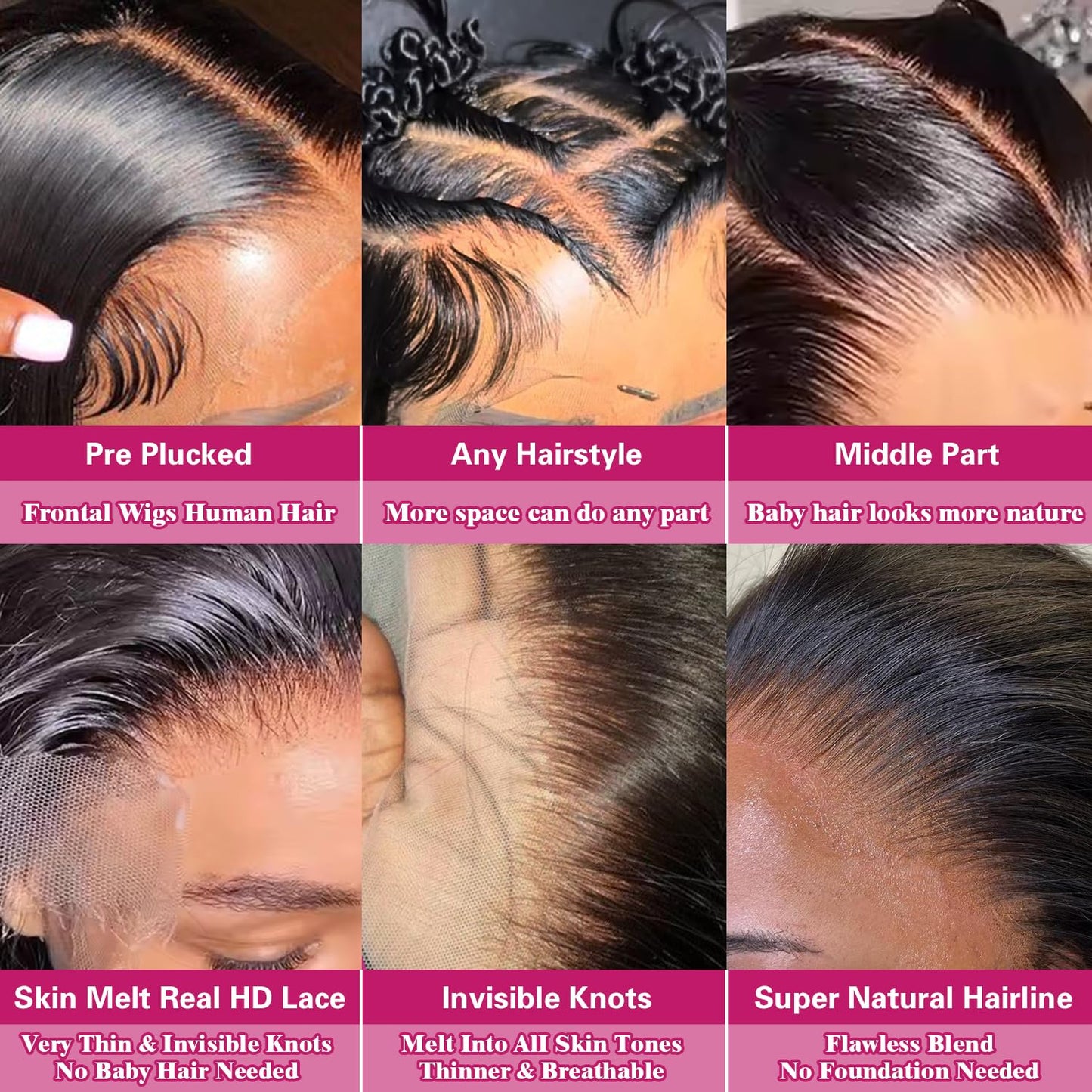 Gefily 20’’–40’’ 13x6 Natural Black Body Wave Lace Front Wig – Silky Waves, Full Body, Everyday