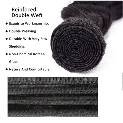 Gefily 18’’–34’’ Bundles  Natural Black Loose Wave Hair –100% Virgin Brazilian Human Hair, Premium Quality, Full Density, Minimal Shedding & Long Lifespan