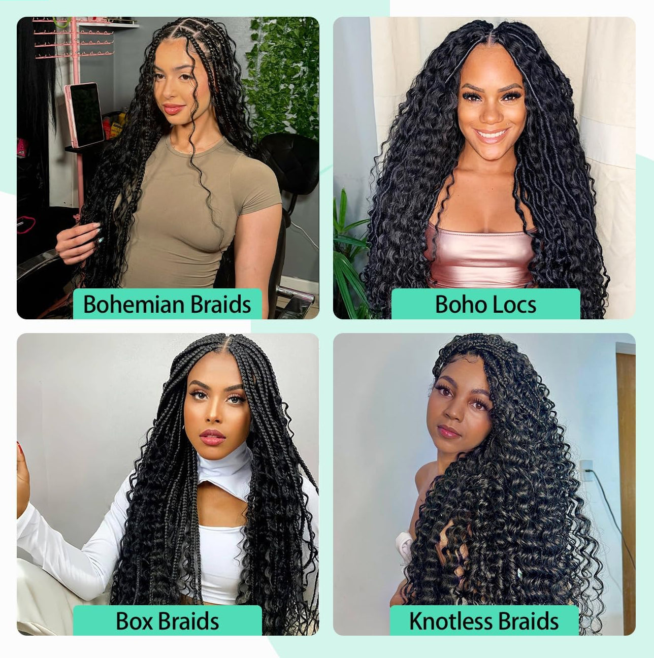 Gefily 16’’–26’’ Braiding Hair Natural Black Deep Curly Wave Hair –Smooth Flow, True to Length, Natural Black Beauty