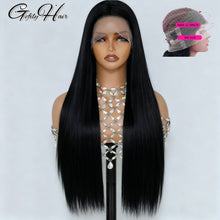 Gefily 18”-42” 360/13x4/13x6 Lace Natural Black Long Straight Wig – Sleek Long Style, Elegant and Timeless