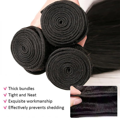 Gefily 16’’–30’’ 10A Classic Natural Black Body Wave Bundles Brazilian Hair – 100% Virgin Brazilian Human Hair, Soft, Full & Silky