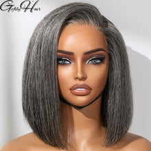 Gefily 10”/12” 5x5 Salt & Pepper Grey Layered Bob Wig – Glueless, Pre-Cut Body Wave